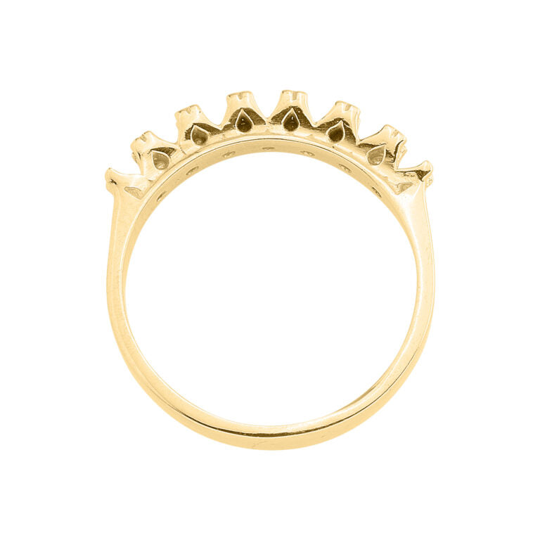 AF 19 Fedina a 7 pietre con griffe quadrate e gambo piatto.