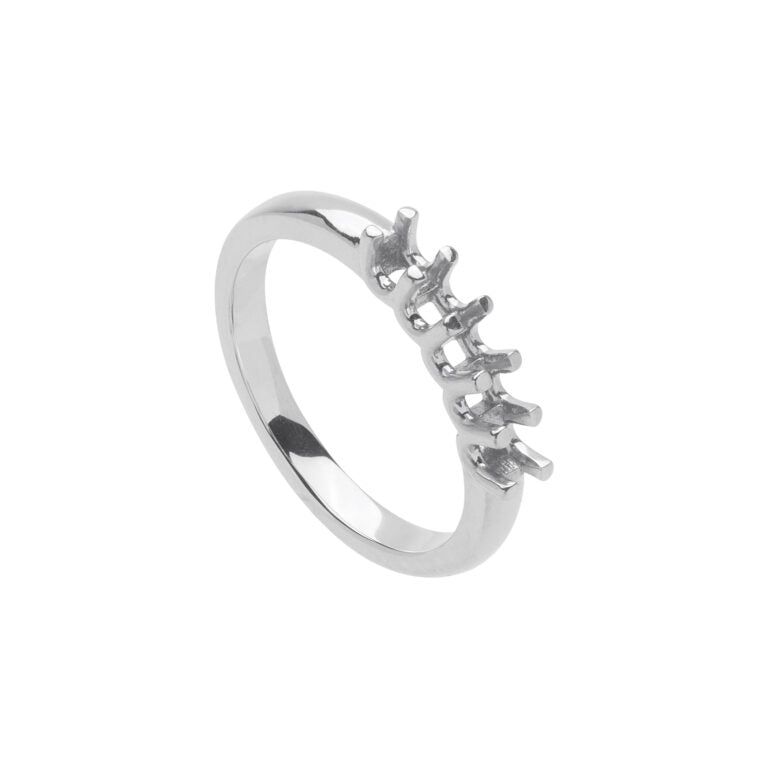 AF 25 Fedina gambo bombato griffe condivisa 5 pietre.