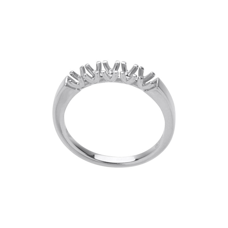 AF 27 Fedina gambo piatto griffe a filo a V 5 pietre.