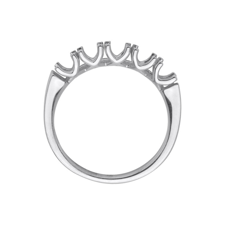 AF 27 Fedina gambo piatto griffe a filo a V 5 pietre.