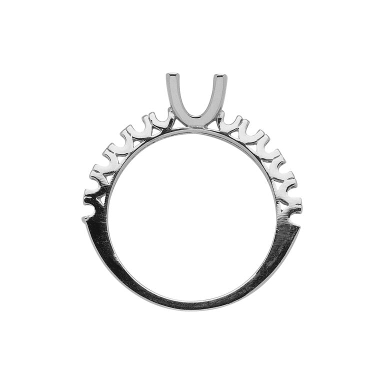 ASP 24 Anello solitario con contorno 4 griffe.