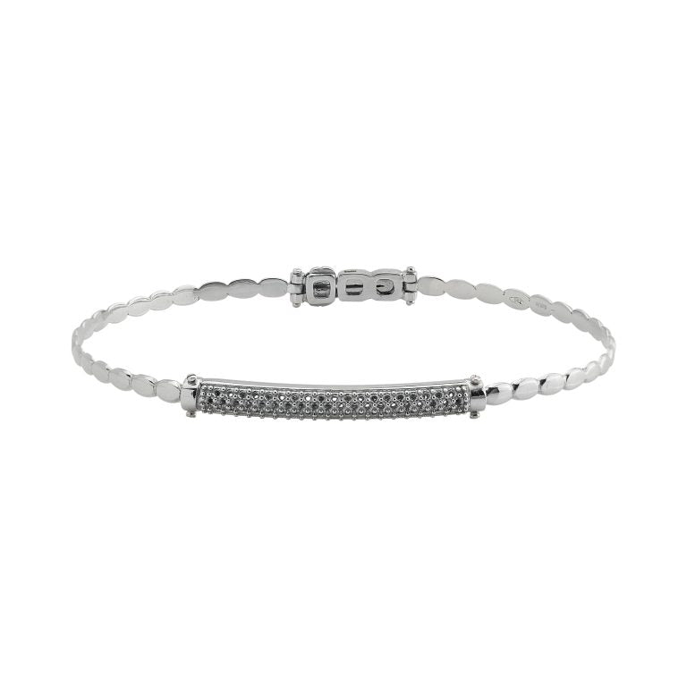 BRU 10 Bracciale uomo fantasia con barretta centrale sgriffata