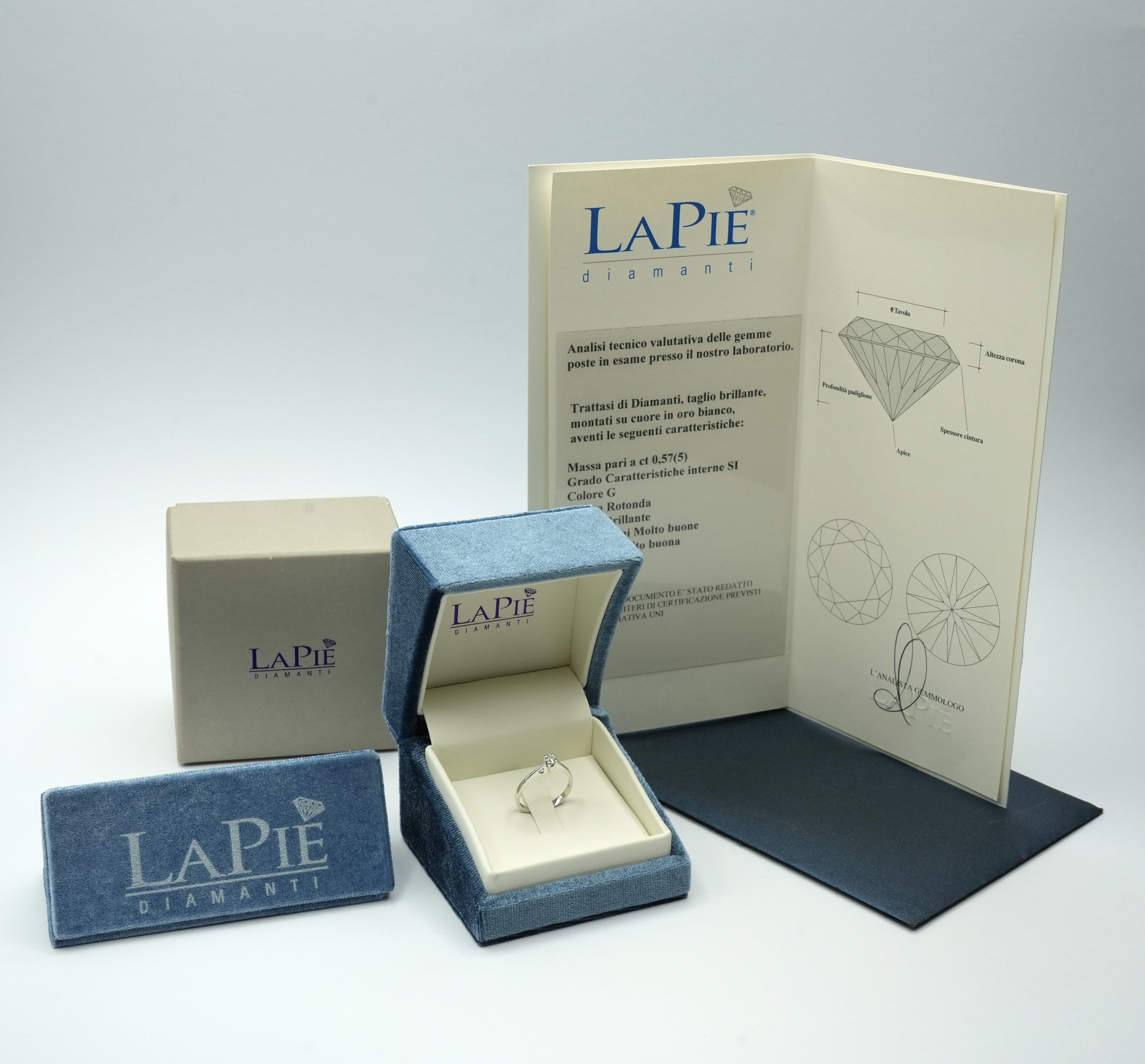 AS 53 Solitario con gambo a coltello con cuore traforato