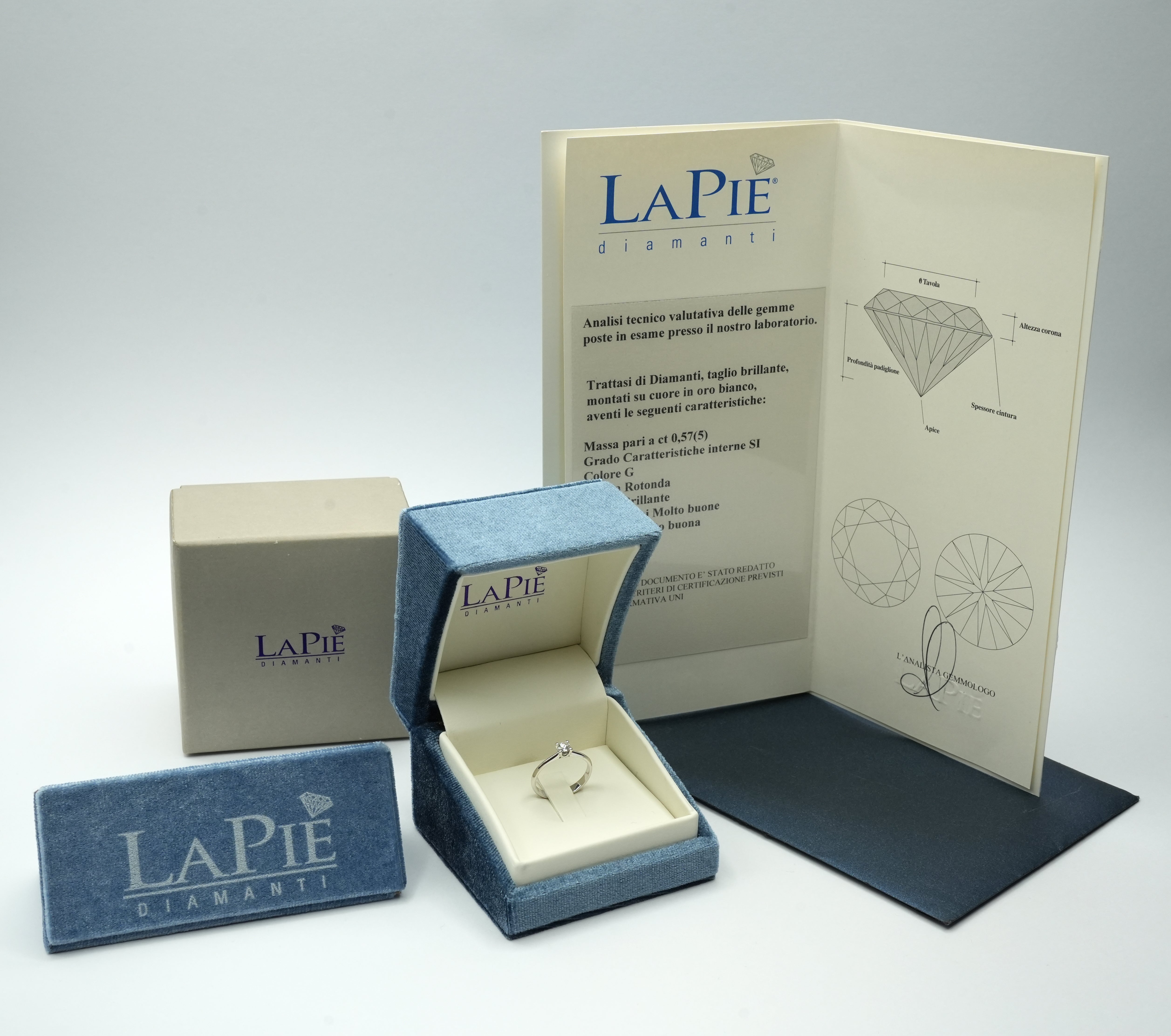 AS 43 Solitario castone ad U gambo dritto